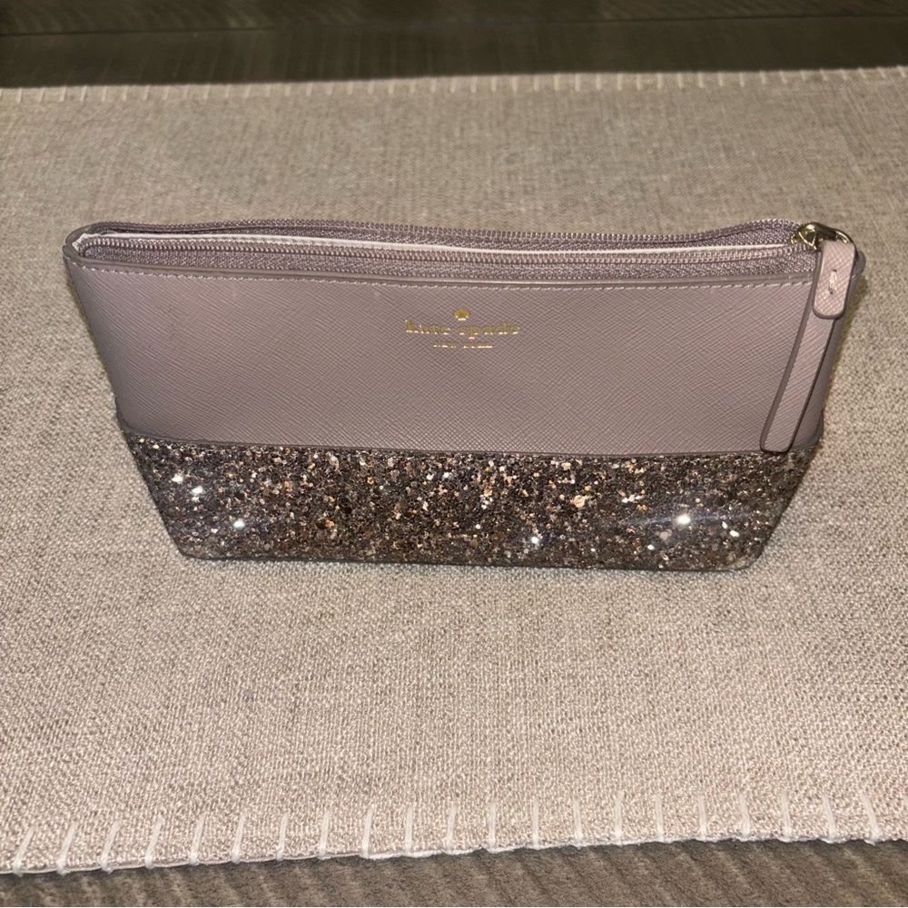 Kate Spade Grey Glitter Clutch